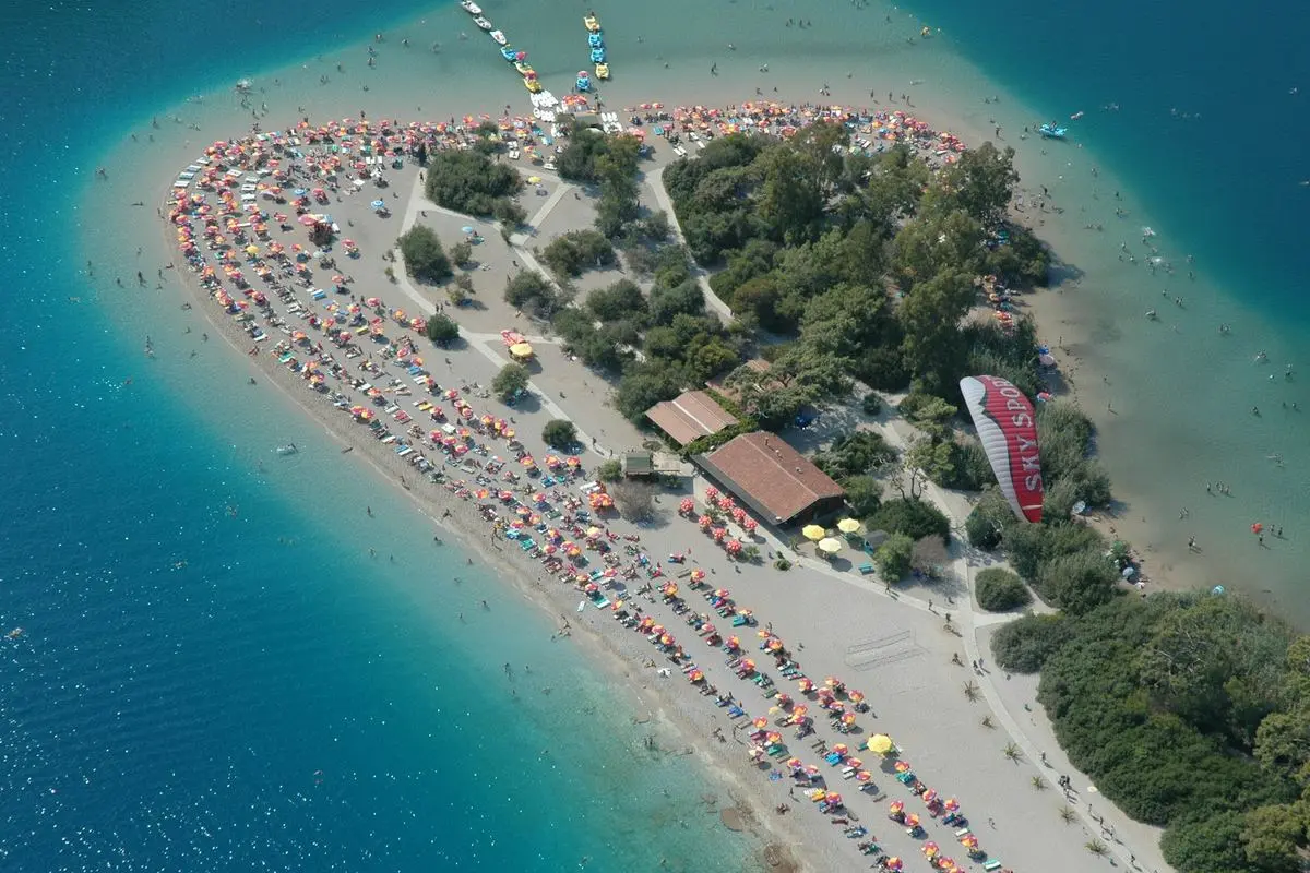 Fethiye Ölüdeniz'in havadan görünümü